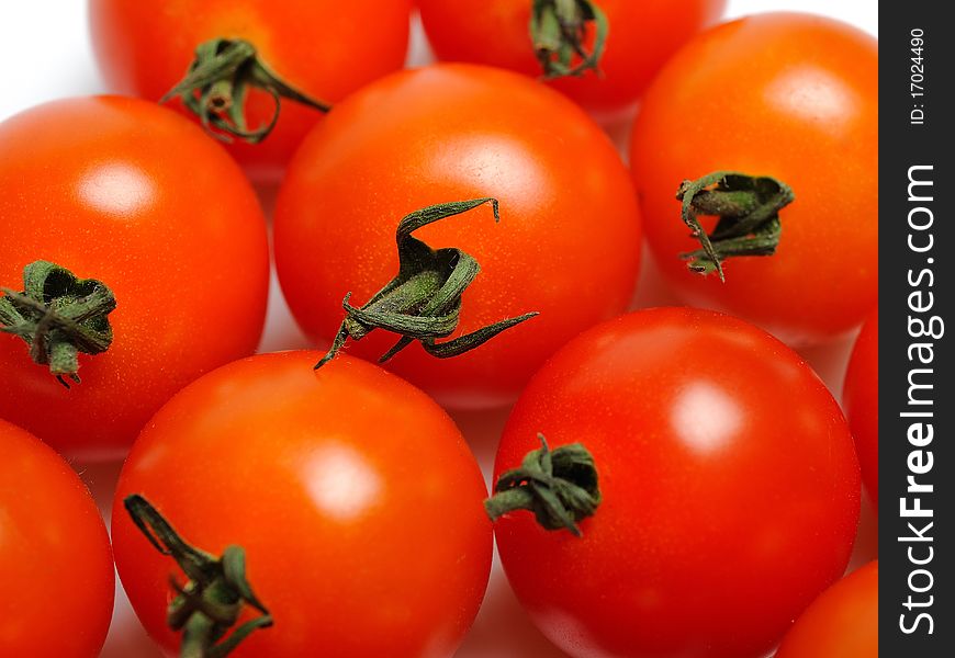 Many Beautiful Red Cherry Tomato Isolated