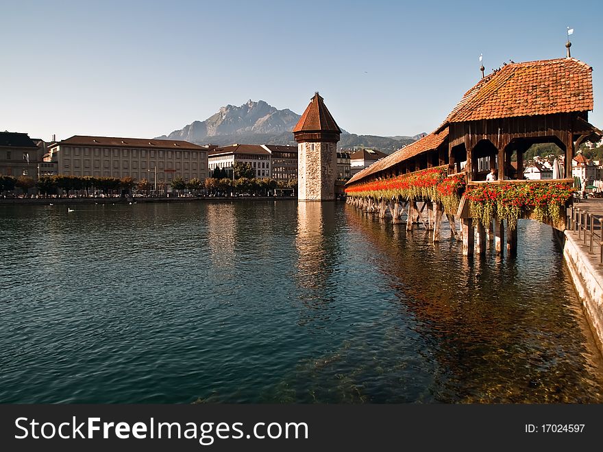 Chapel Bridge in Lucerne, Switzerland. Chapel Bridge in Lucerne, Switzerland