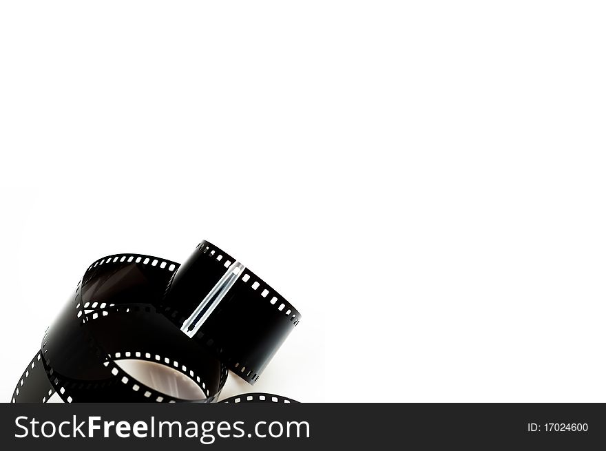 Black photo film  isolated on white background