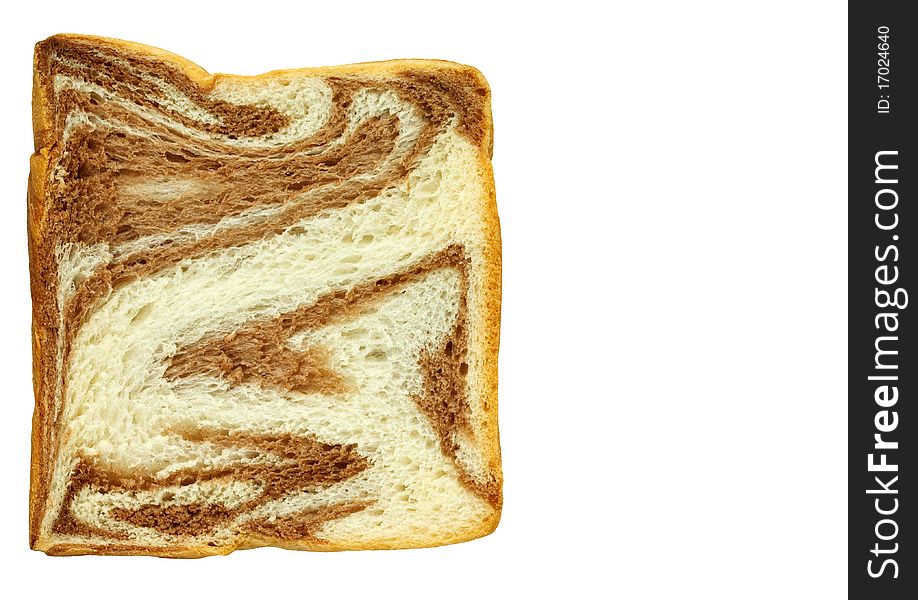 Texture of  bread on white background