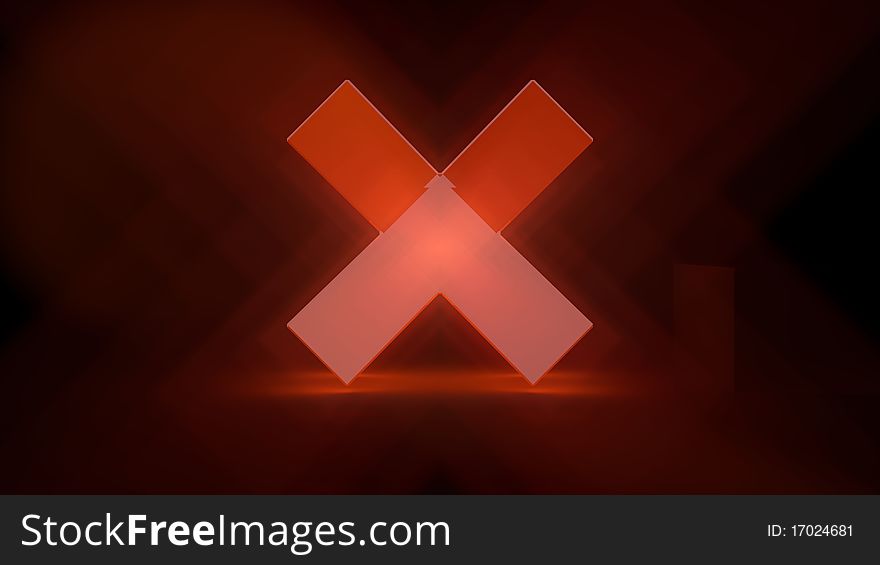 X letter in a dark backround with a deep orange but red glow. X letter in a dark backround with a deep orange but red glow.