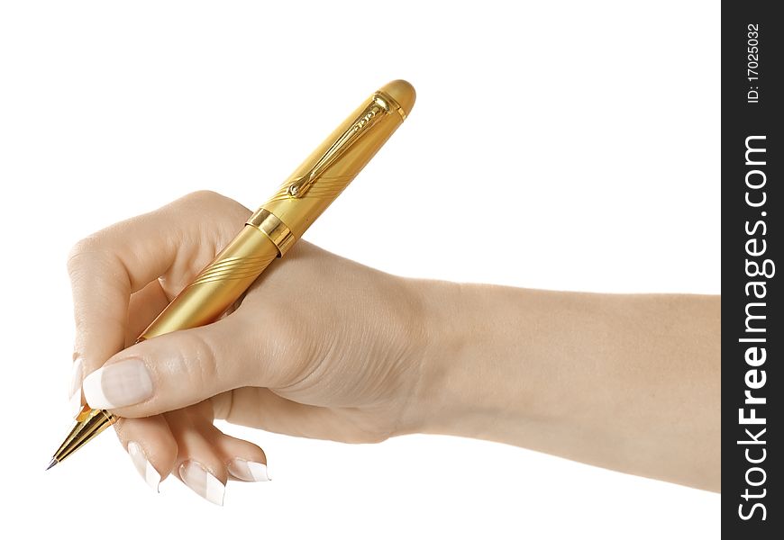 Woman Hand Hold Pen