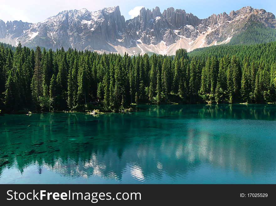 Mountain reflected in italian lake. Mountain reflected in italian lake