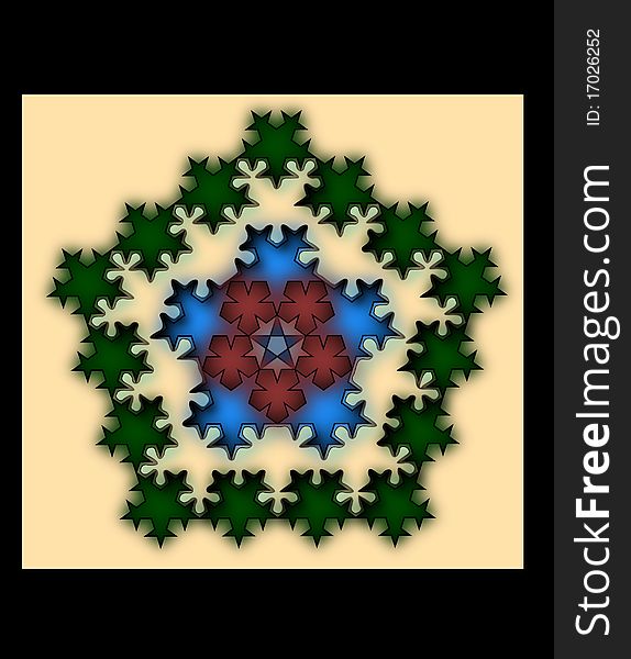 A Star Mandala with several pentagrams
