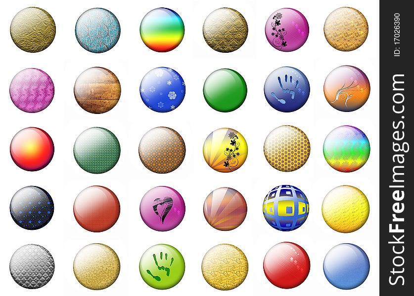 Textural Multicolored buttons