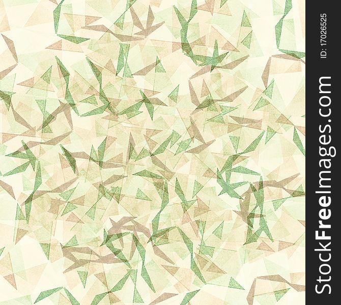 Stylized bamboo leafs - grungy and grainy bleached abstract color background, made of intersecting geometric figures, vintage paper texture. Stylized bamboo leafs - grungy and grainy bleached abstract color background, made of intersecting geometric figures, vintage paper texture