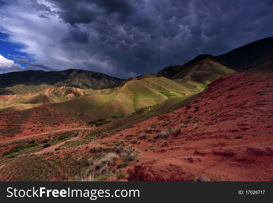 Beautiful landscape with mountain road