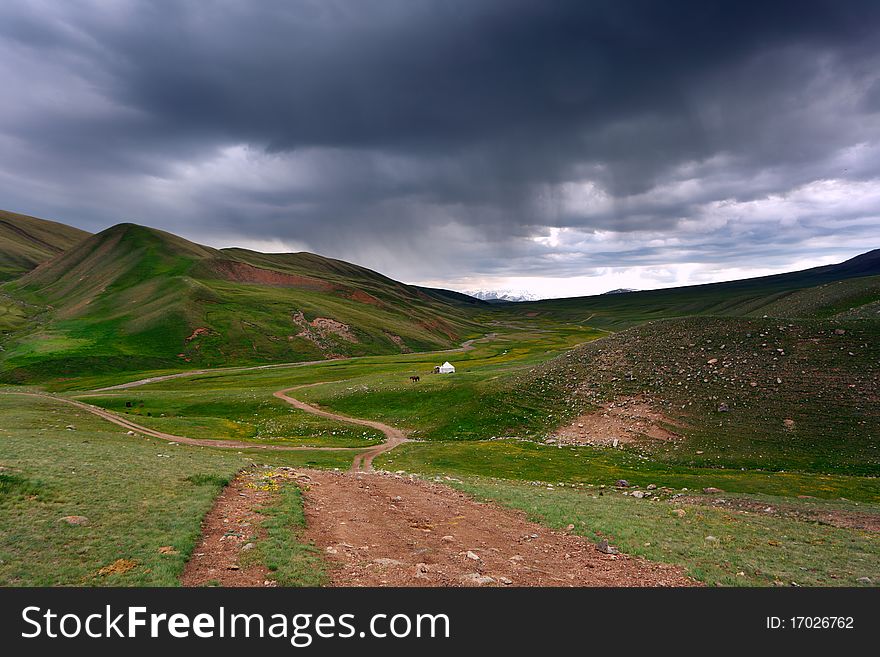 Beautiful mountain landscape with road