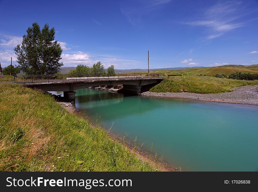 The bridge through the river