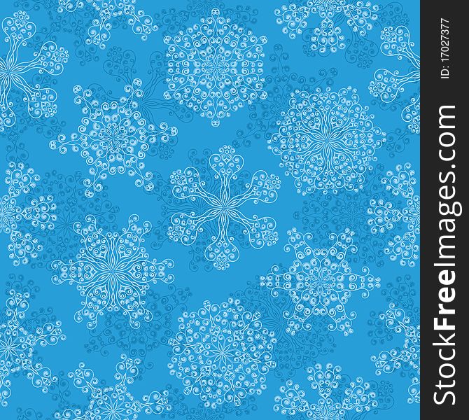 Seamless pattern with a snowflakes. Vector illustration.