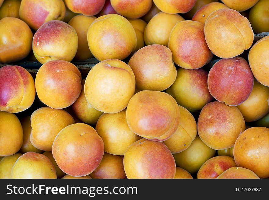 Landscape view of peaches background. Landscape view of peaches background