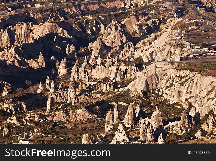 Capadocia is a place in Turkey with volcanics forms