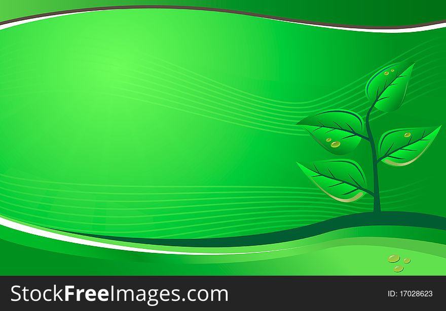 Vector green eco background with place for text