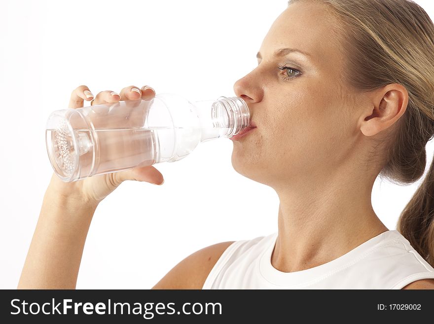 Young Woman Drinking Bottled Water