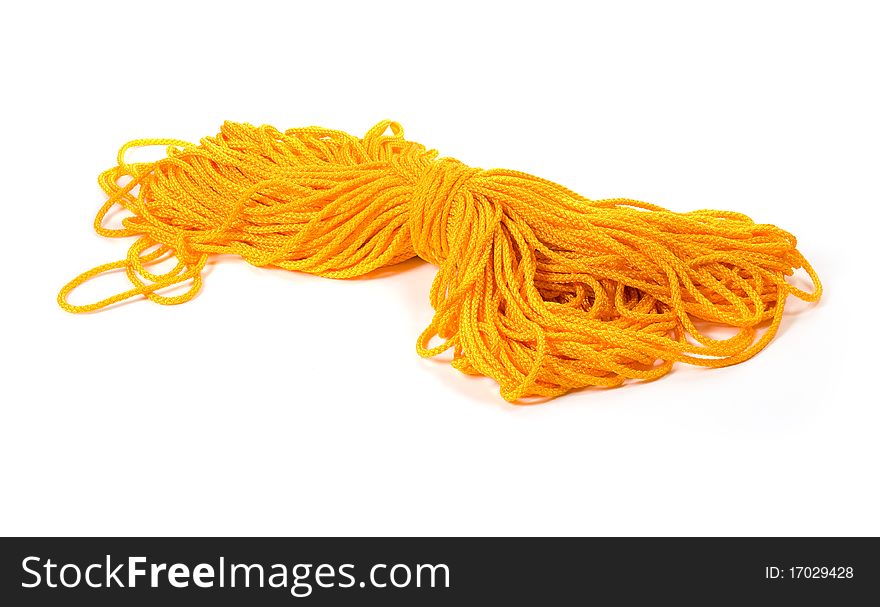 Orange rope isolated on a white background