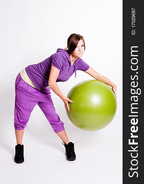 Sportswoman With A Fitness Ball