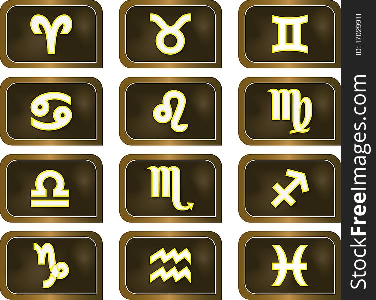 Icon Collection of horoscope signs. Icon Collection of horoscope signs