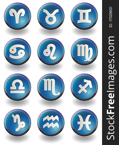 Icon Collection of horoscope signs. Icon Collection of horoscope signs