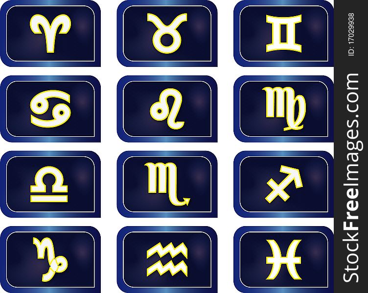 Icon Collection of horoscope signs. Icon Collection of horoscope signs