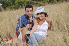 Happy Couple Enjoying Countryside Picnic Royalty Free Stock Image Happy Couple Enjoying Countryside Picnic Royalty Free Stock Image