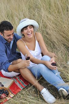 Happy Couple Enjoying Countryside Picnic Stock Photo Happy Couple Enjoying Countryside Picnic Stock Photo