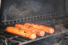 Cooking Hotdogs On The Grill 3! Royalty Free Stock Photography
