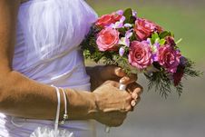 Bride Holding Beautiful Bouquet Of Flowers Stock Photography Bride Holding Beautiful Bouquet Of Flowers Stock Photography