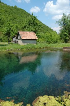View Of A Lake House, Iada Valley, Transylvania Stock Photo