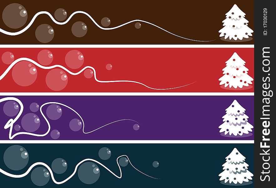 Abstract christmas banner set