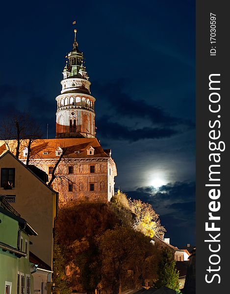 View at a castle tower in Cesky Krumlov.