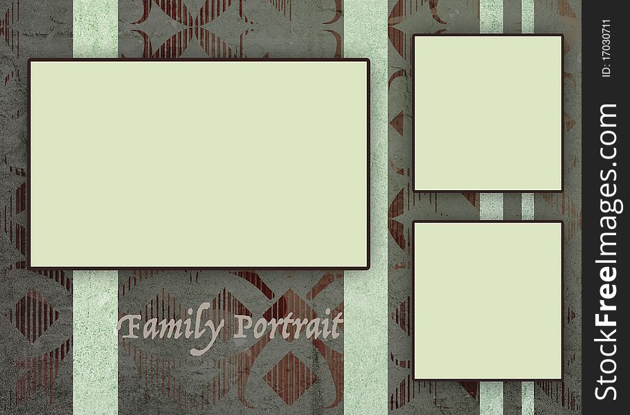 Modern family picture frame.Template. Modern family picture frame.Template