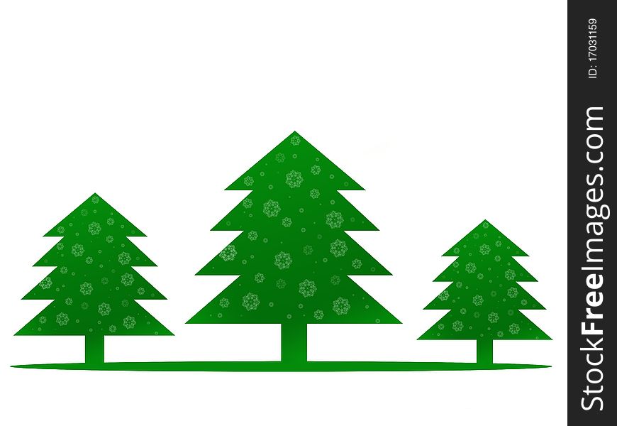 Christmas tree illustration isolated against a white background
