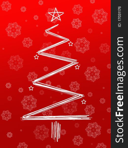 Christmas tree illustration isolated against a white background