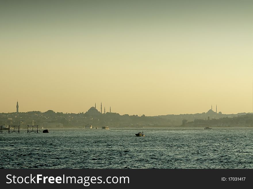 Istanbul seen from the Bosphorus. Istanbul seen from the Bosphorus