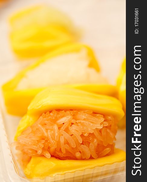 Dessert Thai style, glutinous rice in jackfruit