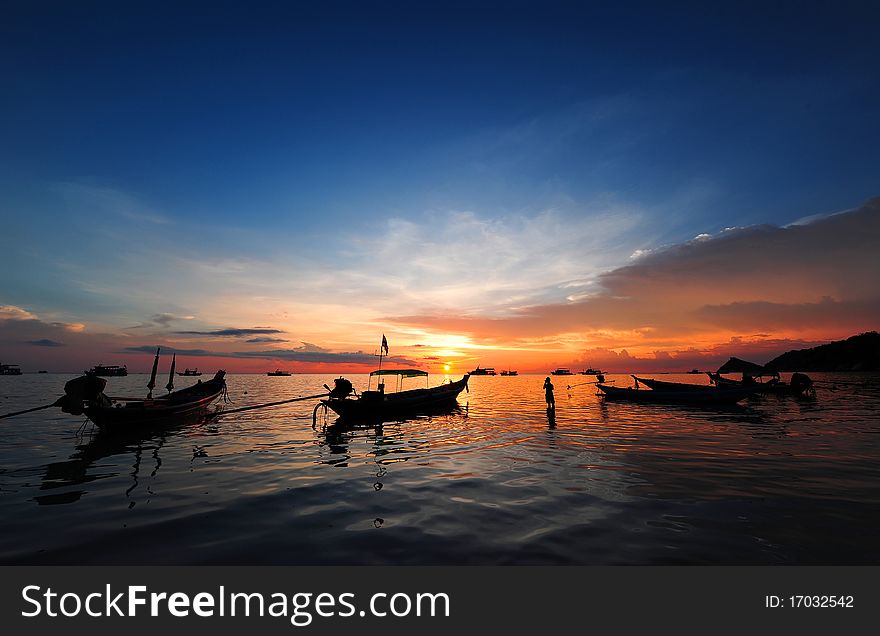 Sunset at koh tao,south of thailand