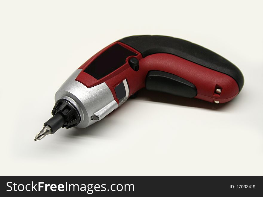 Portable drill with drill bit in it. Portable drill with drill bit in it