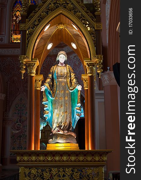 Virgin mary statue in the church, thailand. Virgin mary statue in the church, thailand.