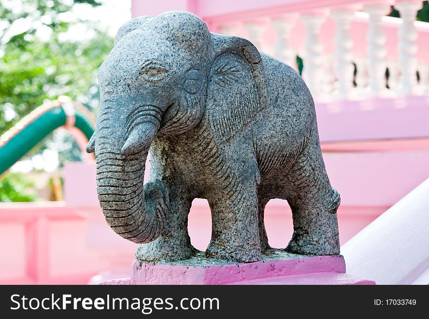 Elephant statue made from stone