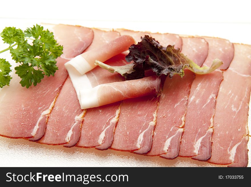 Raw ham and parsley