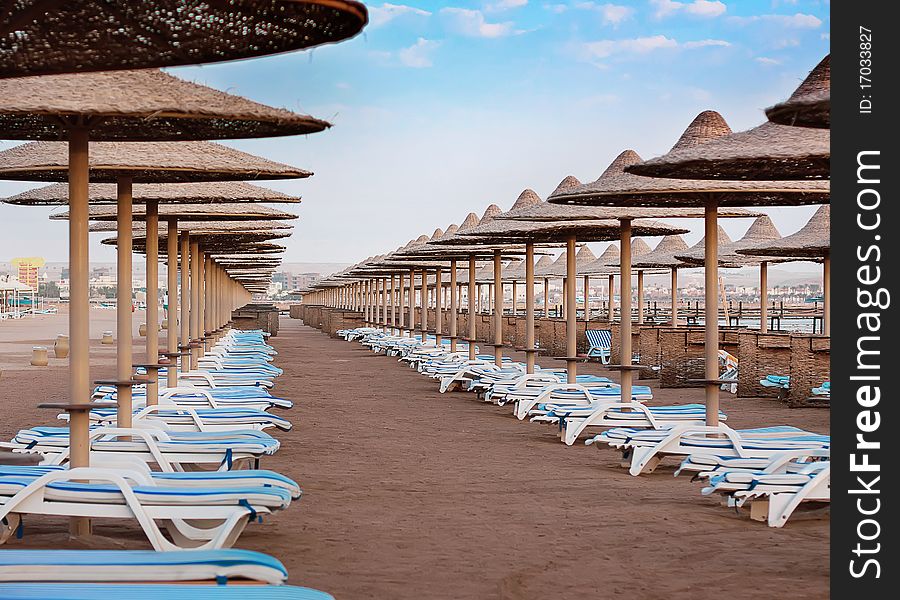 Beach at the hotel in Egypt