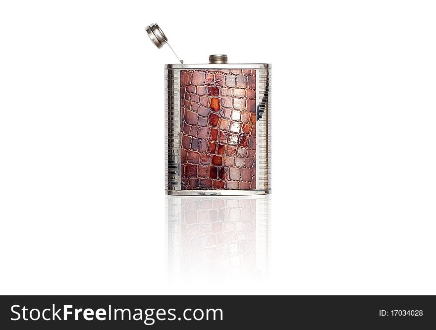 Steel flask with snake skin