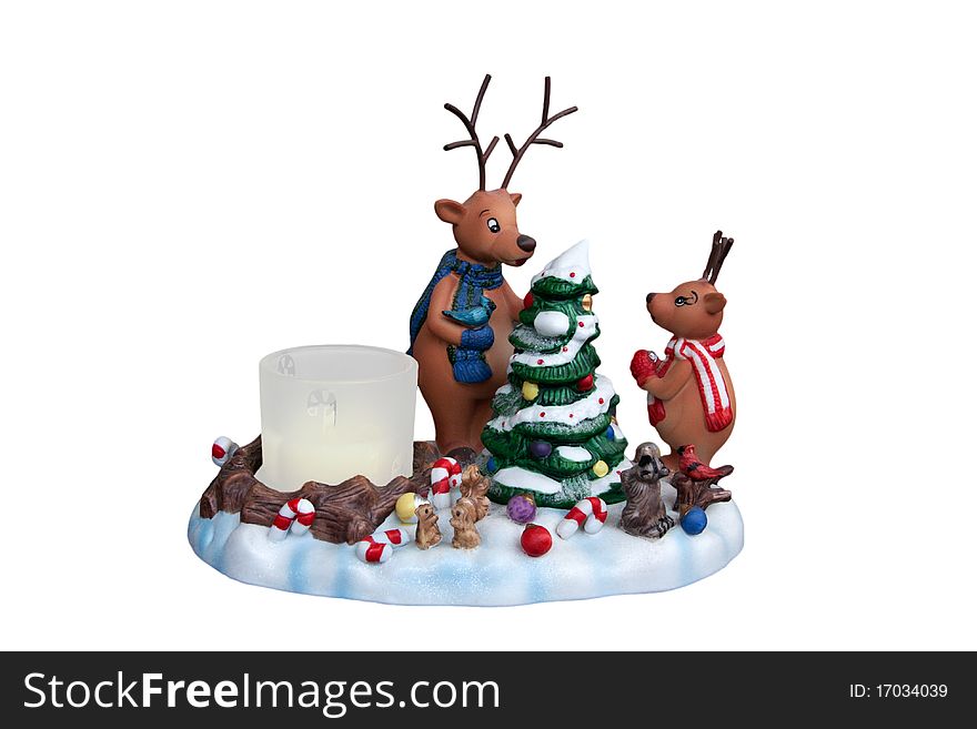 Candleholder With Reindeer