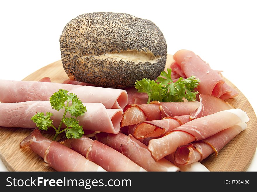 Different Ham With Rolls