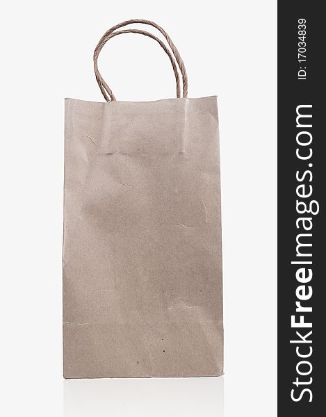 Brown Paper Bag On White Background