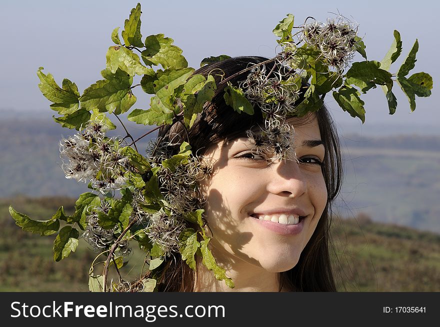 Portrait Of Woman With Wreath