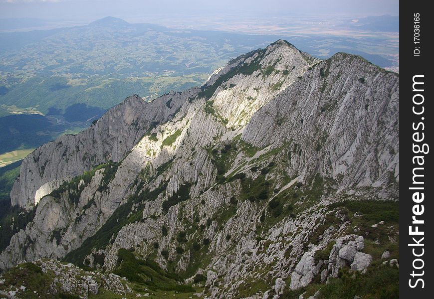 The white rocky peaks of Piatra Craiului. The white rocky peaks of Piatra Craiului