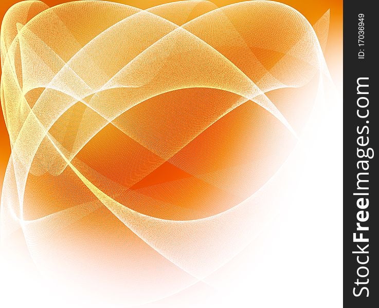 Soft silk waves on orange yellow background. Soft silk waves on orange yellow background