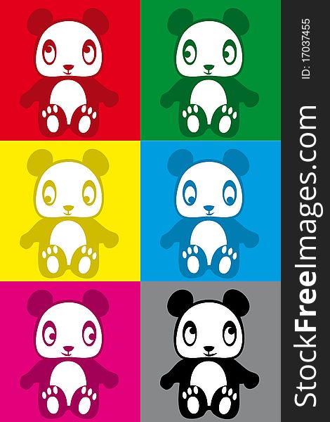 Tileable vector illustration of pandas in eps 8 format. Tileable vector illustration of pandas in eps 8 format
