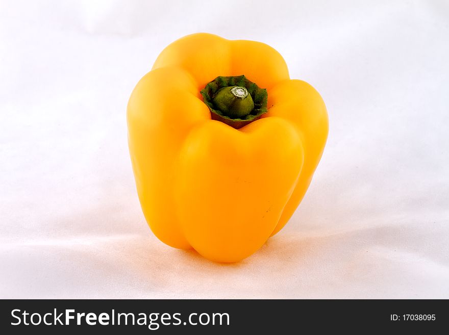 Studio image of a yellow pepper